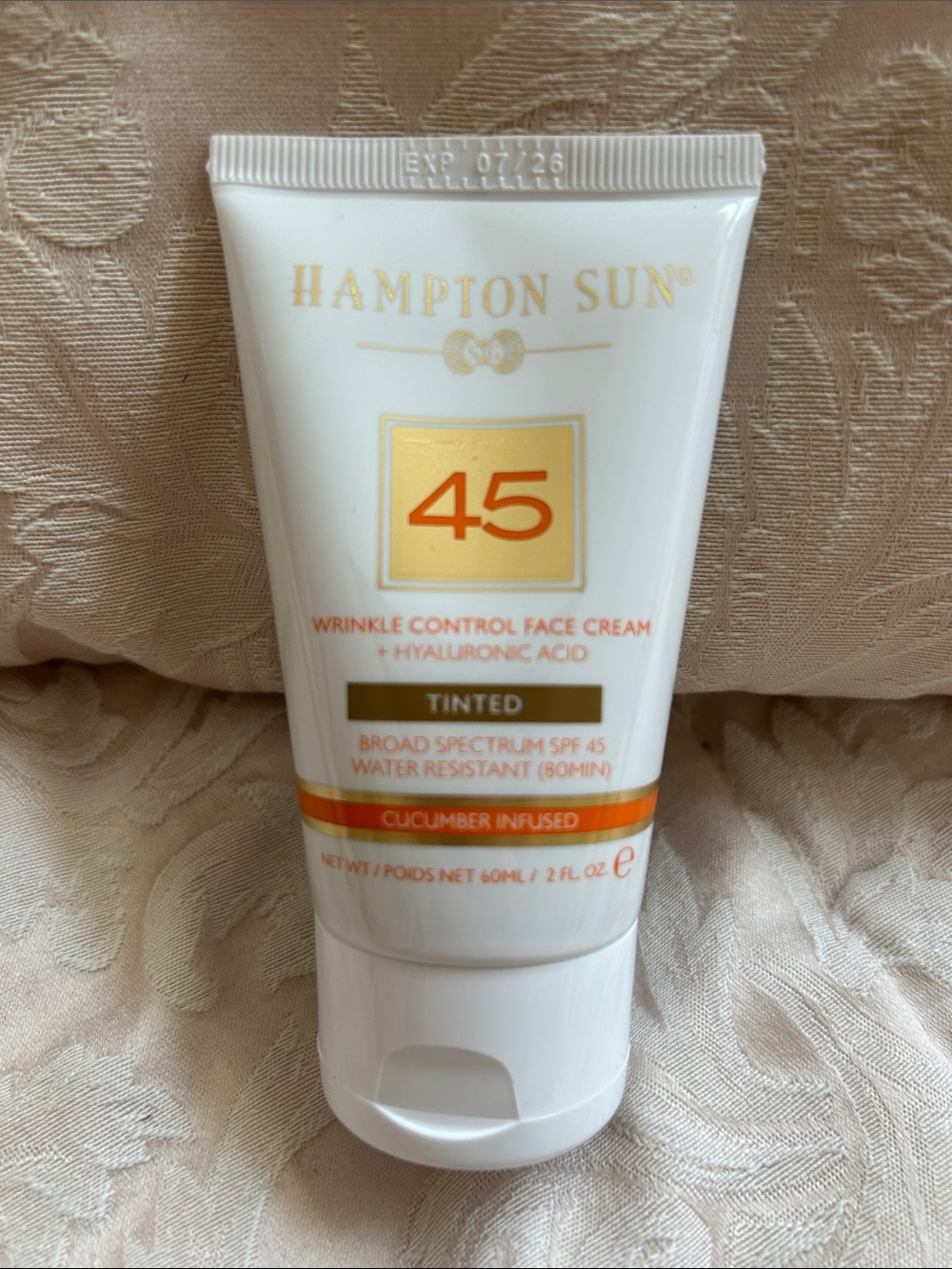 Hampton Sun Tinted SPF 45 Wrinkle Control Face Cream w/ hyaluronic acid